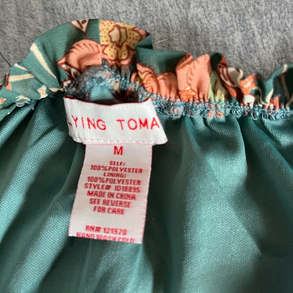 Flying Tomato Multicolored Ruffled Tiered Off-Shoulder Maxi Dress size M - Picture 11 of 11